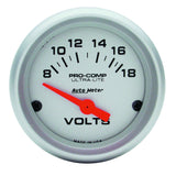 AutoMeter 4391 Traditional incandescent lighting illuminates around the perimeter of the dial