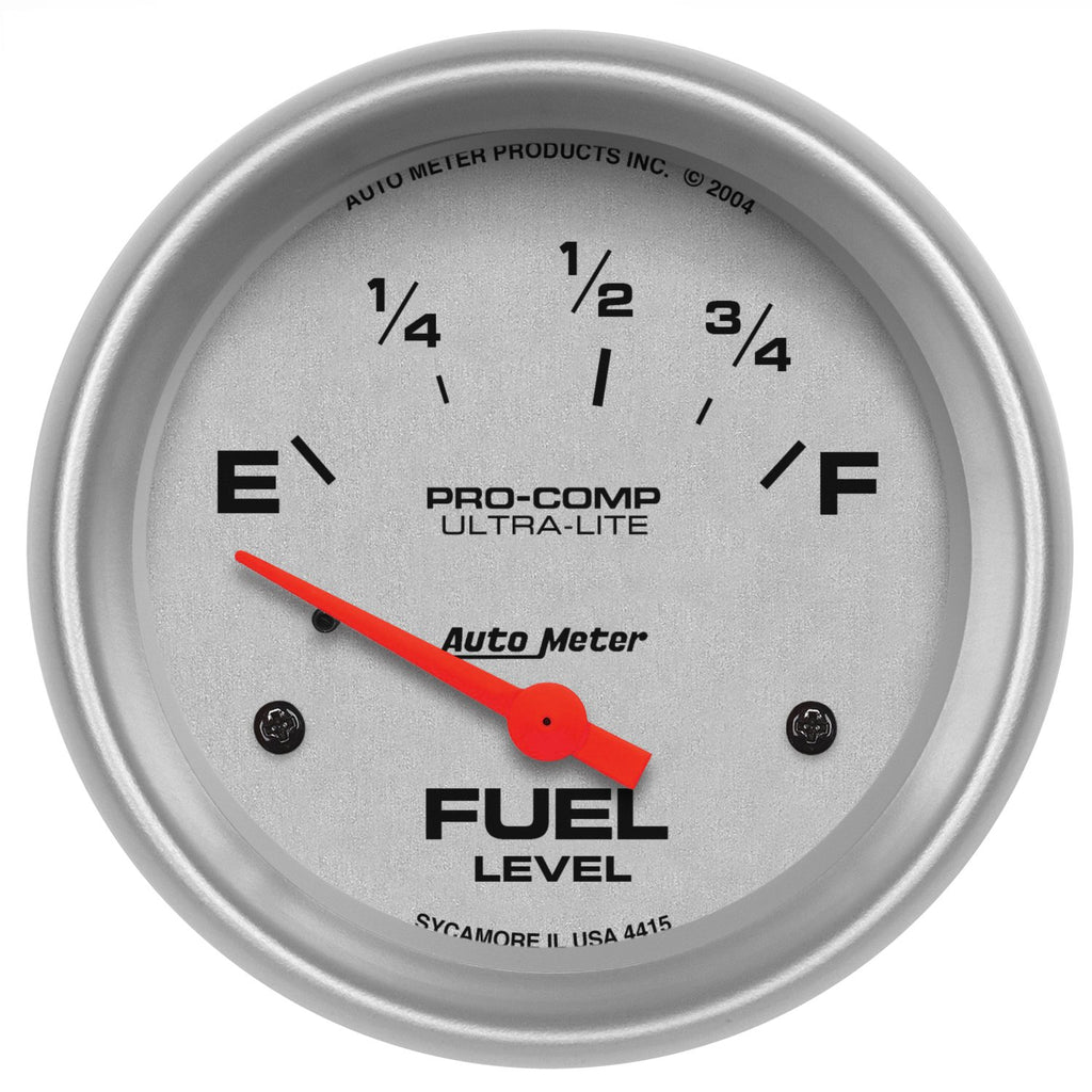 AutoMeter 4415 Traditional incandescent lighting illuminates around the perimeter of the dial
