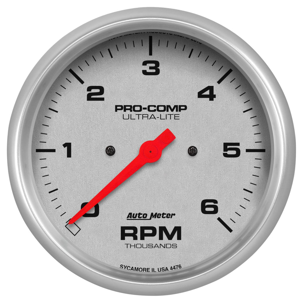 AutoMeter 4476 Traditional incandescent lighting illuminates around the perimeter of the dial
