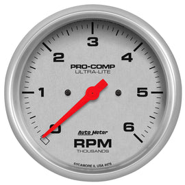 AutoMeter 4476 Traditional incandescent lighting illuminates around the perimeter of the dial