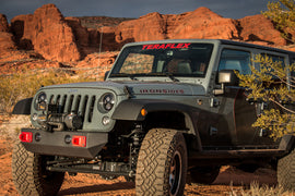 07-18 Wrangler JK RockGuard Explorer Front Bumper Offset Drum Winch TeraFlex