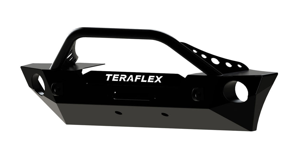 07-18 Wrangler JK RockGuard Epic Front Bumper w/ Hoop Offset Drum Winch TeraFlex