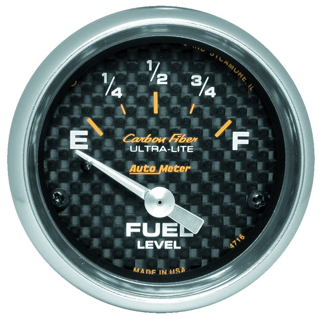 AutoMeter 4716 Traditional incandescent lighting illuminates around the perimeter of the dial