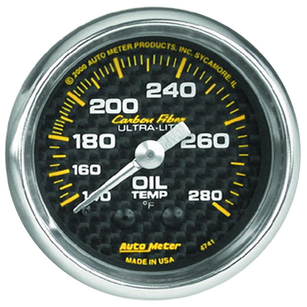 AutoMeter 4741 Traditional incandescent lighting illuminates around the perimeter of the dial