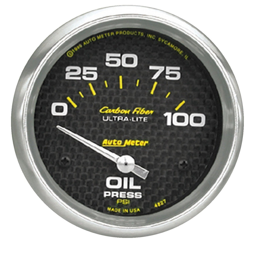 AutoMeter 4827 Traditional incandescent lighting illuminates around the perimeter of the dial