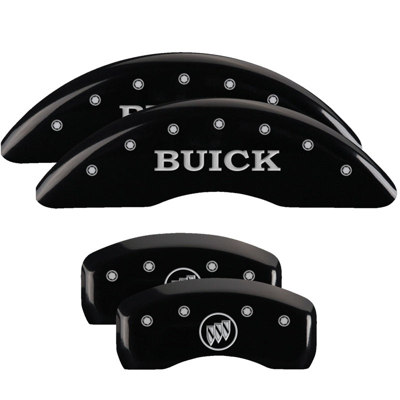 MGP Caliper Covers 49001SBSHBK Set of 4: Black finish, Silver Buick / Buick Shield Logo