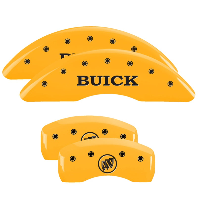 MGP Caliper Covers 49001SBSHYL Set of 4: Yellow finish, Black Buick / Buick Shield Logo