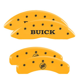 MGP Caliper Covers 49002SBSHYL Set of 4: Yellow finish, Black Buick / Buick Shield Logo