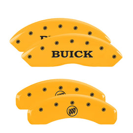 MGP Caliper Covers 49003SBSHYL Set of 4: Yellow finish, Black Buick / Buick Shield Logo