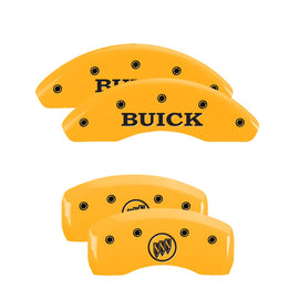 MGP Caliper Covers 49005SBSHYL Set of 4: Yellow finish, Black Buick / Buick Shield Logo
