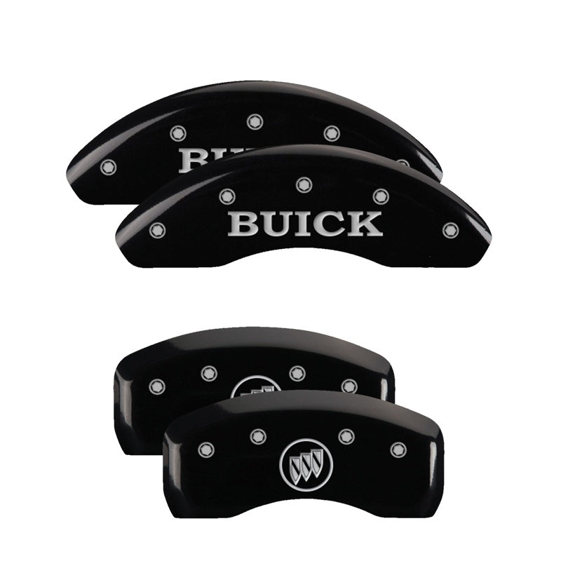 MGP Caliper Covers 49009SBSHBK Set of 4: Black finish, Silver Buick / Buick Shield Logo