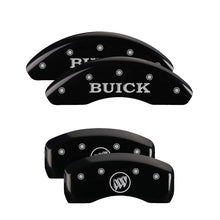 Load image into Gallery viewer, MGP Caliper Covers 49009SBSHBK Set of 4: Black finish, Silver Buick / Buick Shield Logo