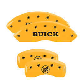 MGP Caliper Covers 49011SBSHYL Set of 4: Yellow finish, Black Buick / Buick Shield Logo