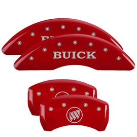 MGP Caliper Covers 49013SBSHRD Set of 4: Red finish, Silver Buick / Buick Shield Logo