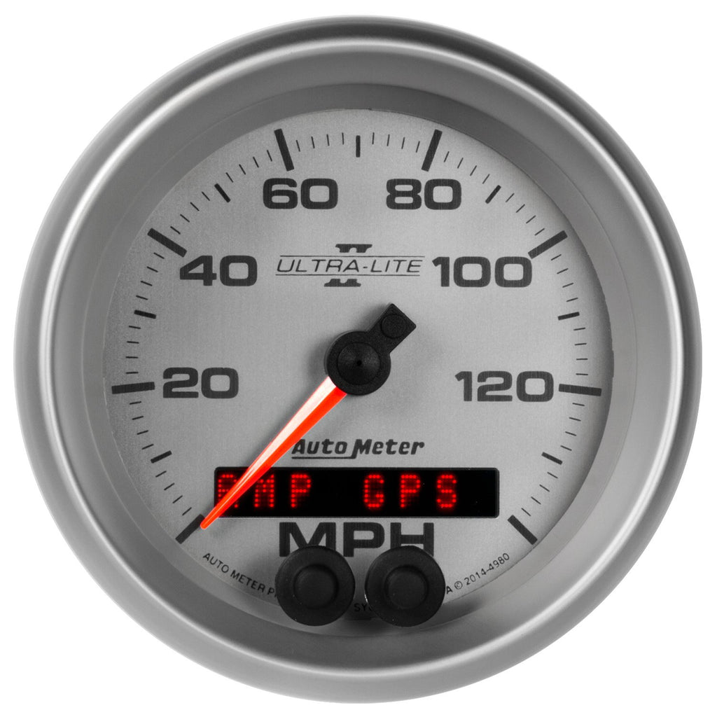 AutoMeter 4980 GAUGE, SPEEDOMETER, 3 3/8" , 140MPH, GPS, ULTRA-LITE II