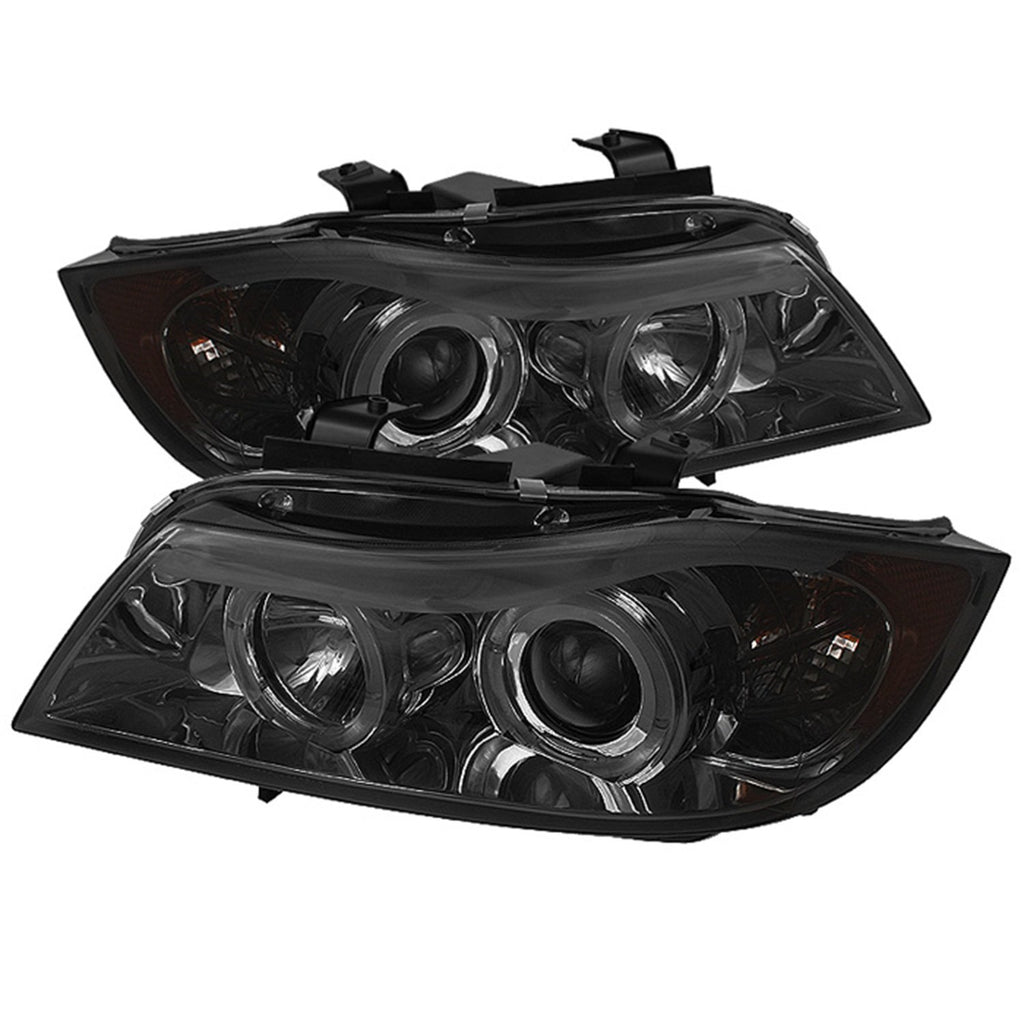 Spyder Auto 5009029 Projector Headlights - LED Halo - Amber Reflector - Eyebrow Bulb - Smoke