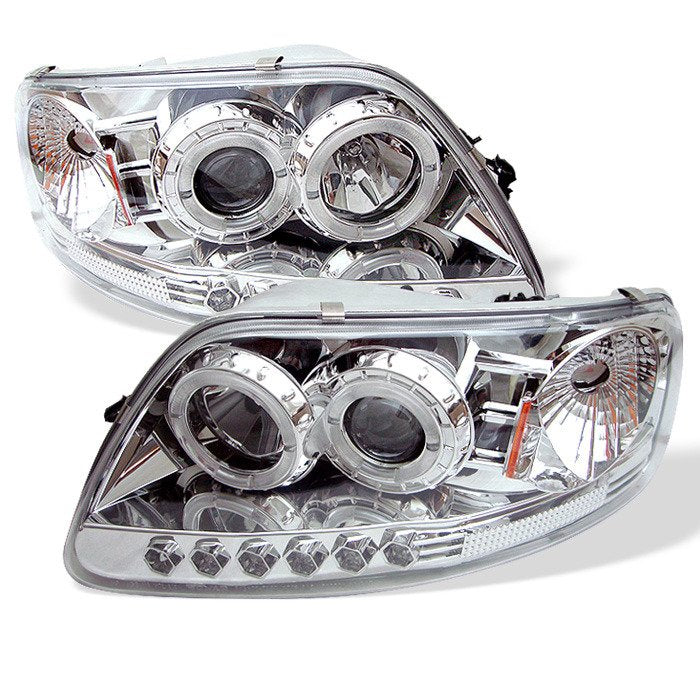 Spyder Auto 5010278 1PC Projector Headlights - LED Halo - Amber Reflector - Chrome
