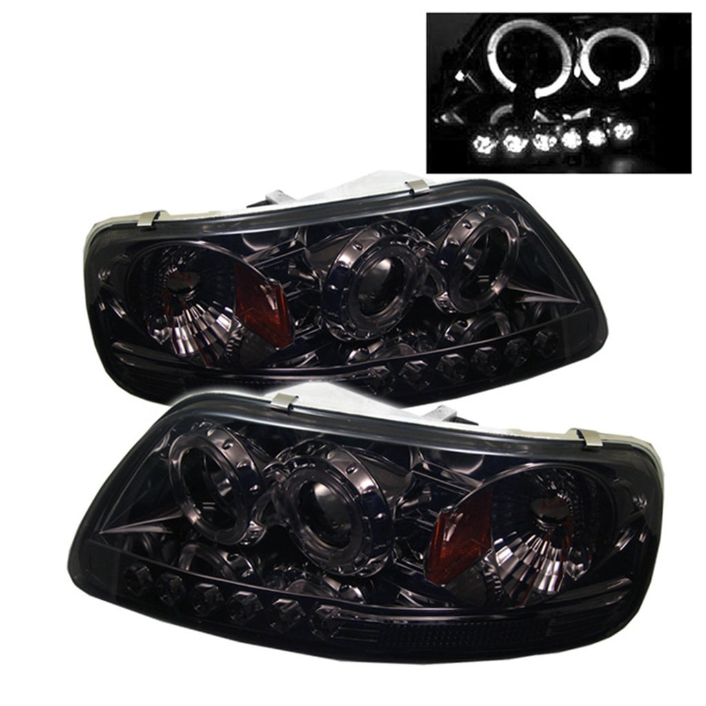 Spyder Auto 5010285 (Spyder Signature) 1PC Projector Headlights - LED Halo - Amber Reflector - Smoke