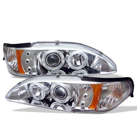 Spyder Auto 5010407 1PC Projector Headlights - LED Halo - Amber Reflector - Chrome