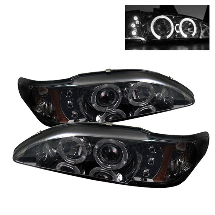 Spyder Auto 5010414 (Spyder Signature) 1PC Projector Headlights - LED Halo - Amber Reflector - Smoke