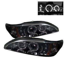 Spyder Auto 5010414 (Spyder Signature) 1PC Projector Headlights - LED Halo - Amber Reflector - Smoke