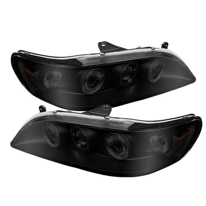 Spyder Auto 5010728 (Spyder Signature) Projector Headlights - LED Halo - Amber Reflector - Black