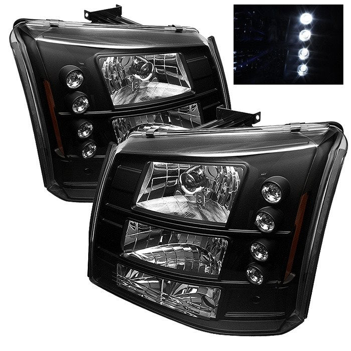 Spyder Auto 5012395 (Spyder Signature) Crystal Headlights 1PC W/ Bumper Lights - Black