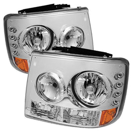 Spyder Auto 5012456 (Spyder Signature) Crystal Headlights 1PC W/ Bumper Lights - Chrome