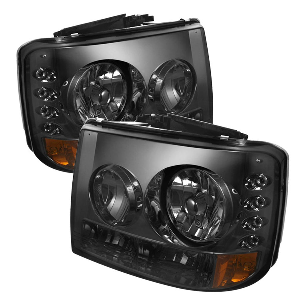 Spyder Auto 5012463 (Spyder Signature) Crystal Headlights 1PC W/ Bumper Lights - Smoke