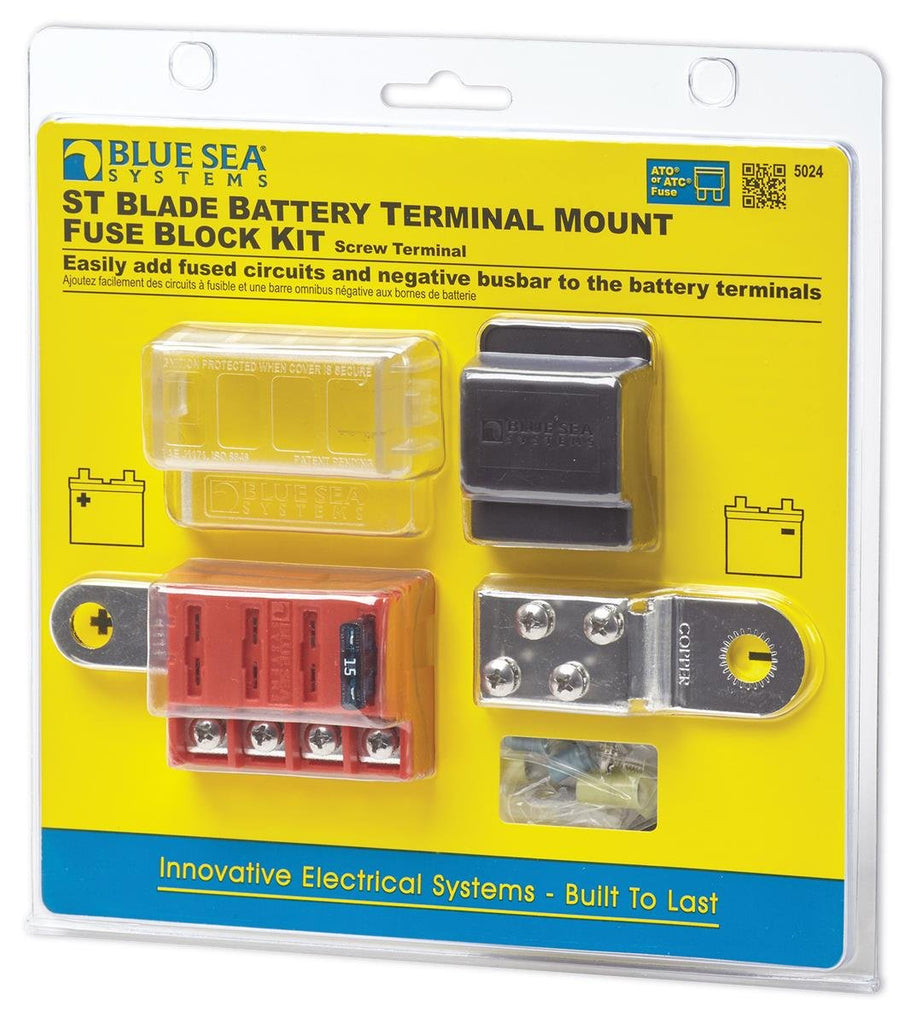 BLUE SEA 5024-BSS FUSE BLOCK STBLADE BTM 4C