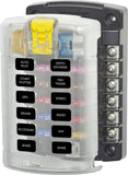 BLUE SEA 5029-BSS FUSE BLOCK STBLADE 12CIRC W/CVR