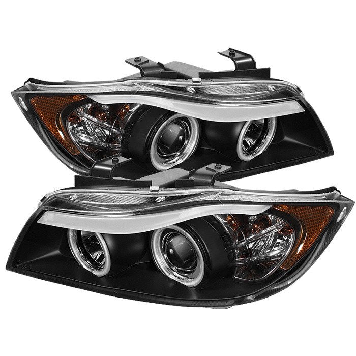 Spyder Auto 5029652 Projector Headlights - CCFL Halo - Replaceable Eyebrow Bulb - Black