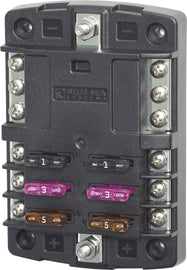 BLUE SEA 5030-BSS FUSE BLOCK STBLADE 6CIRC W/GND