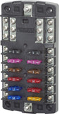 BLUE SEA 5031-BSS FUSE BLOCK STBLADE 12CIRC W/GND