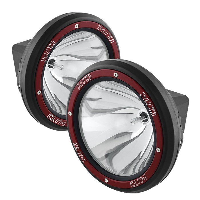 Spyder Auto 5037626 (Spyder) 7 Inch HID 4x4 Fog lights Black/Red Housing w/wiring W/Switch - Chrome