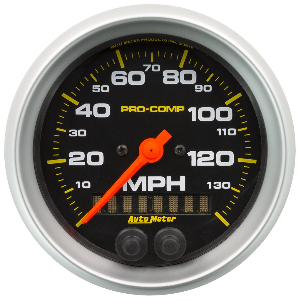 AutoMeter 5180 Traditional incandescent lighting illuminates around the perimeter of the dial