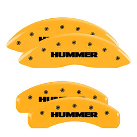 MGP Caliper Covers 52002SHUMYL Set of 4: Yellow finish, Black Hummer