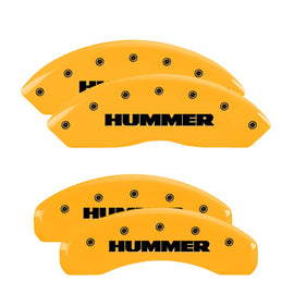 MGP Caliper Covers 52003SHUMYL Set of 4: Yellow finish, Black Hummer