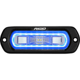 RIGID Industries 52201 SR-L Series Marine Spreader Pod, 2 Wire, Flush Mount, Black W/Blue Halo