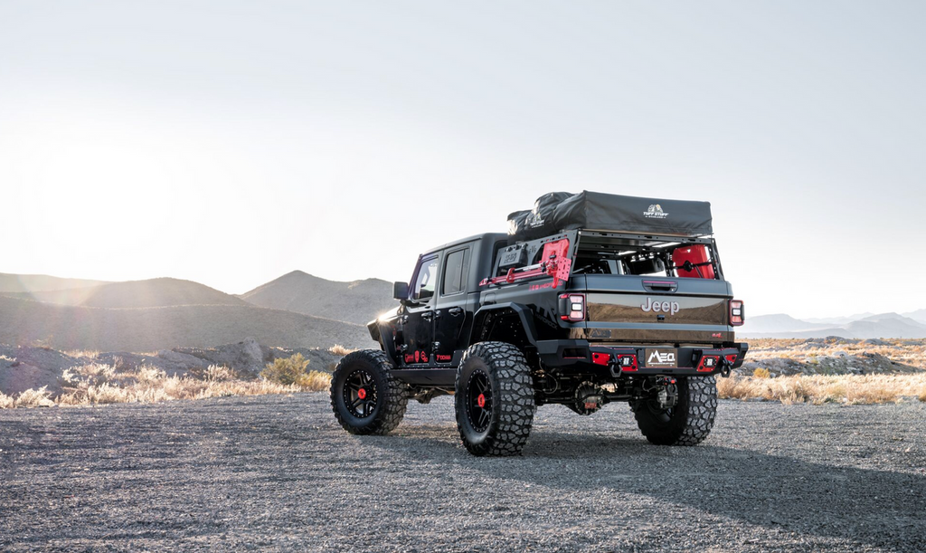 2020-2025 Jeep Gladiator Rear Bumper Full width Sensor Cutouts Reverse Light Cutouts Bare Metal Bodyguard Bumpers