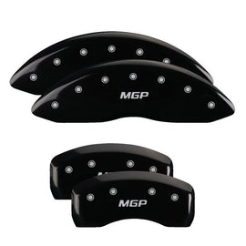 MGP Caliper Covers 54012SMGPBK Set of 4: Black finish, Silver MGP