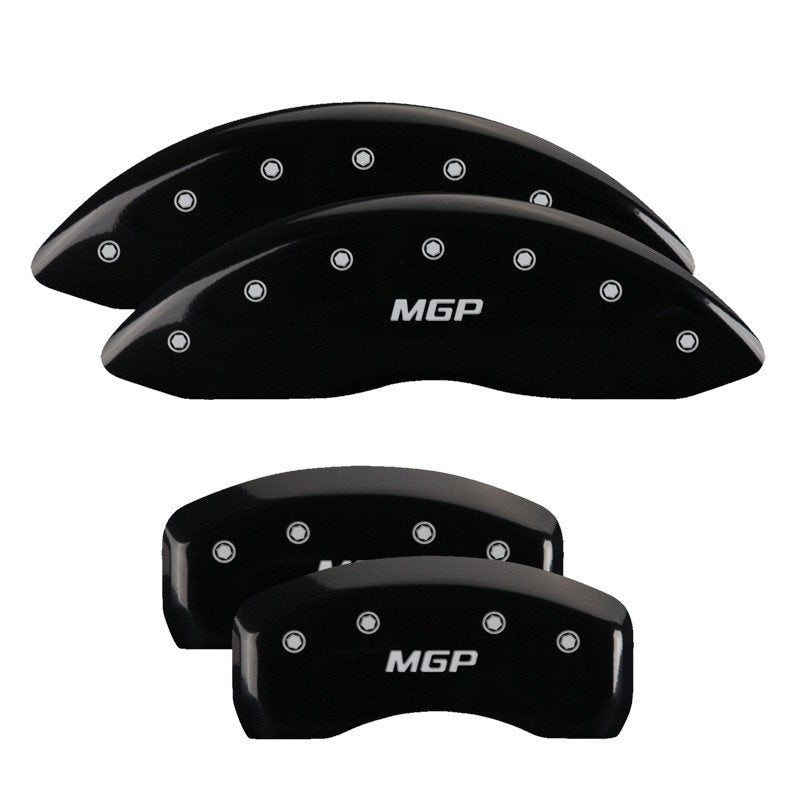 MGP Caliper Covers 54013SMGPBK Set of 4: Black finish, Silver MGP