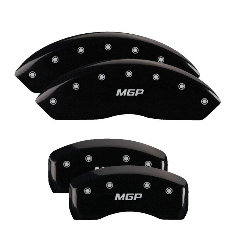 MGP Caliper Covers 54015SMGPBK Set of 4: Black finish, Silver MGP