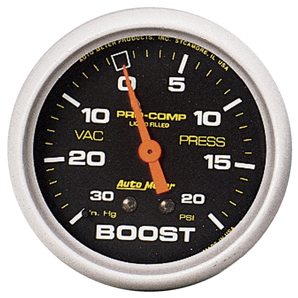 AutoMeter 5401 Traditional incandescent lighting illuminates around the perimeter of the dial