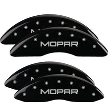 Load image into Gallery viewer, MGP Caliper Covers 55002SMOPBK Set of 4: Black finish, Silver MOPAR