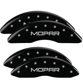 MGP Caliper Covers 55002SMOPBK Set of 4: Black finish, Silver MOPAR