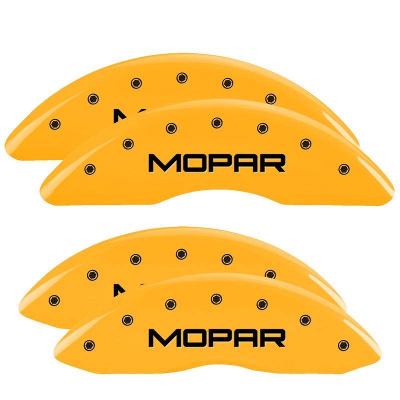 MGP Caliper Covers 55002SMOPYL Set of 4: Yellow finish, Black MOPAR
