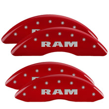 Load image into Gallery viewer, MGP Caliper Covers 55002SRAMRD Set of 4: Red finish, Silver RAM