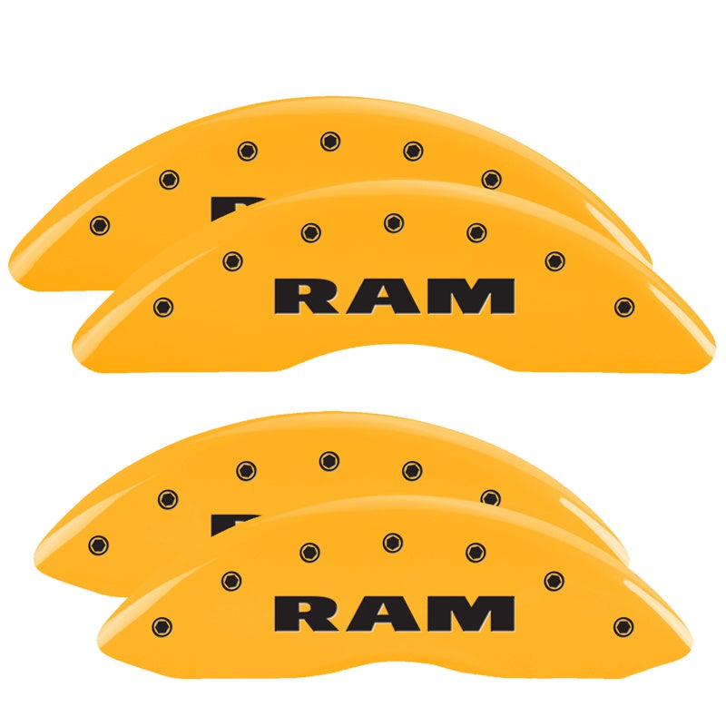 MGP Caliper Covers 55002SRAMYL Set of 4: Yellow finish, Black RAM