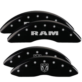 MGP Caliper Covers 55002SRMHBK Set of 4: Black finish, Silver RAM / RAMHEAD